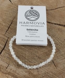 Bracelet Sélénite AA - Perles 4mm, 1 pièce